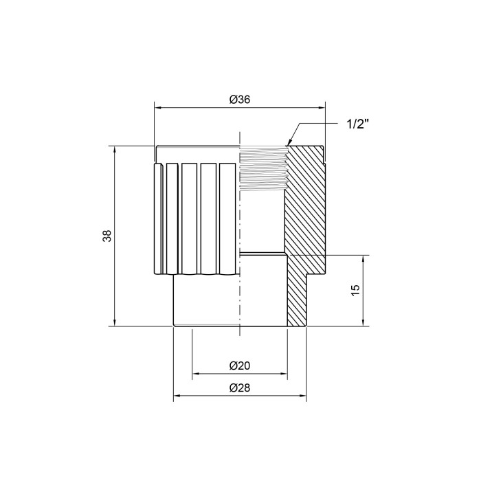 Муфта из полипропилена Thermo Alliance 20х1/2" ВР