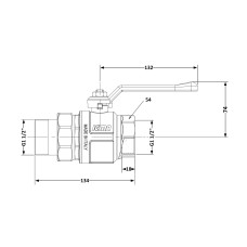 Кран шаровой "Американка" Icma 1 1/2" прямой №347
