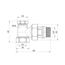 Кран радиаторный SD Plus 1/2" ВН антипротечкой угловой SD229W15