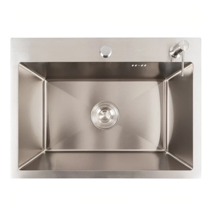 Мойка прям. 580х430х225 PLATINUM Handmade 3/0.8 интегр.+дозатор R