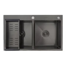 Кухонна Мойка GAPPO GS8350-6 накладна 830x500 мм, нержавіюча сталь, поверхня PVD