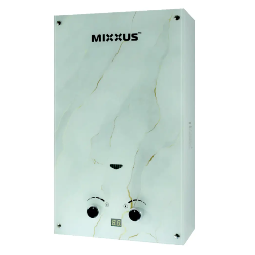 Колонка MIXXUS GWH-0510 BASIC димохідна скло з малюнком (мармур)