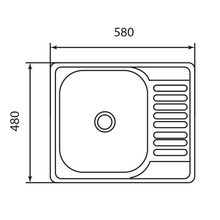 Кухонная мойка Brinex 5848 0,8 мм Micro Decor (BRIN5848MDEC08)
