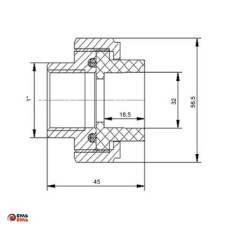 Американка с внутренней резьбой 32х1" Blue Ocean
