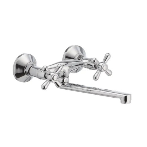 Смеситель для кухни настенный двухручковий хромированный HAIBA DOMINOX 361 HB0094