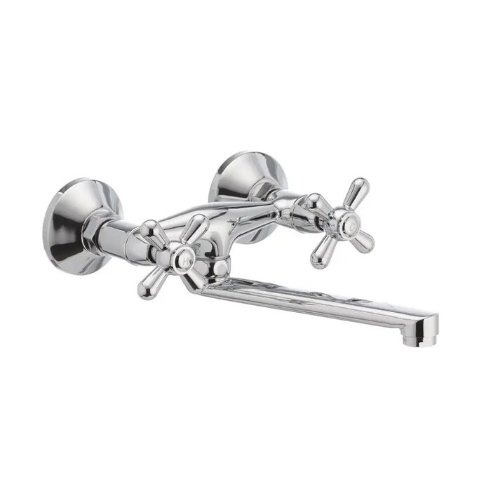 Змішувач для кухні настінний дворучковий хромований HAIBA DOMINOX 361 HB0094 Змішувач для кухні настінний дворучковий хромований HAIBA DOMINOX 361 HB0094