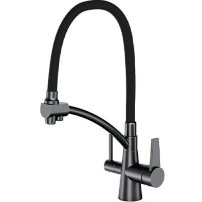 СМЕСИТЕЛЬ GAPPO G4398-19 ДЛЯ КУХНИ С ПОДКЛЮЧЕНИЕМ ФИЛЬТРА ПИТЬЕВОЙ ВОДЫ GAPPO G4398-19 ЧЁРНЫЙ,ОРУЖЕЙНАЯ СТАЛЬ