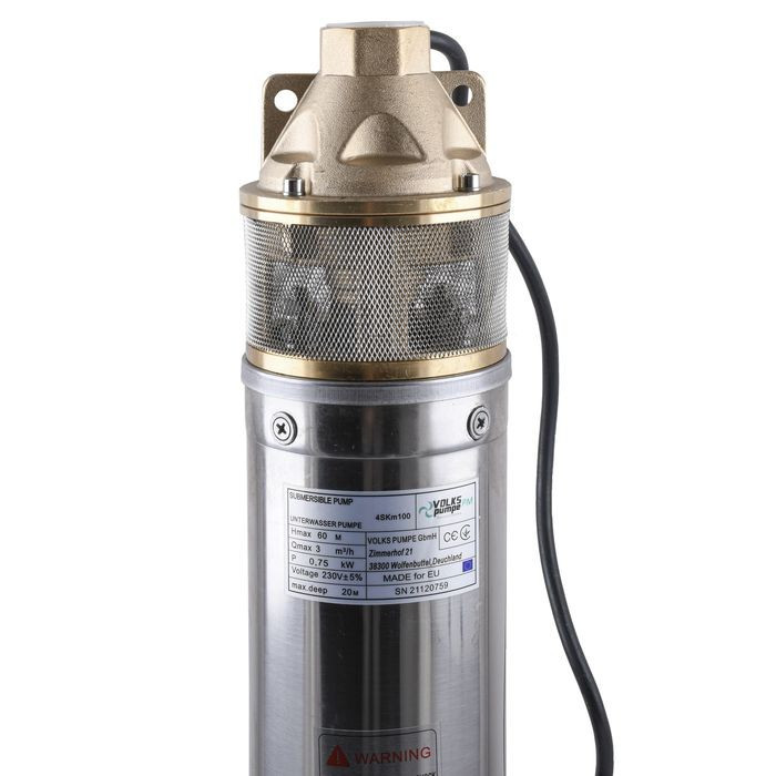 Насос скважинный вихревой VOLKS pumpe PM 4SKm100 0.75кВт + кабель 10м