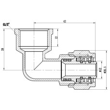 Угол обжимной разборный 16х1/2", внутренняя резьба SD Forte SD00022052