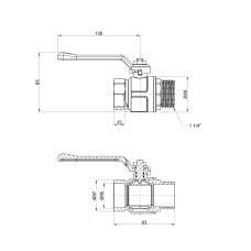 Кран шаровой Icma 1"1/4 прямой №352