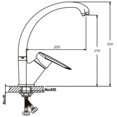 Змішувач для кухні хромований з латуні HAIBA DISK гайка chr-777 (nut)(HB0059)