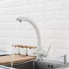 Змішувач для кухні на дві води Frap F4399-8, білий