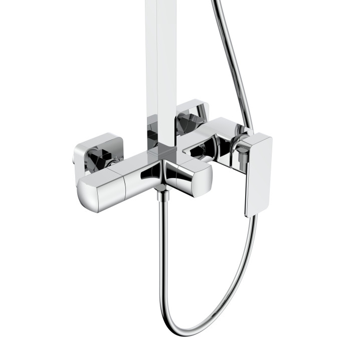 Душевая система для кабины Qtap Capricorn на три потребителя (с изливом) 53103KNC Chrome