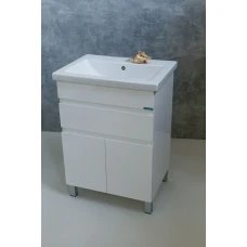 Тумба для умывальника 60-Como ОПТИМА Barco Blanco (1 ящик,2 дверцы )