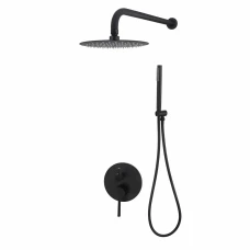 Комплект: Смес. скрыт монтаж, кроншт,верх,ручн душ, держатель. Gokudzo черн