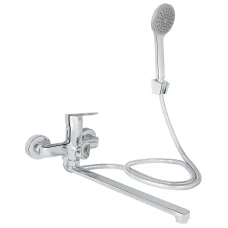 Смеситель для ванны д/г LIDZ Latwa d-35 гус.пов., душ.гарнитур, хром