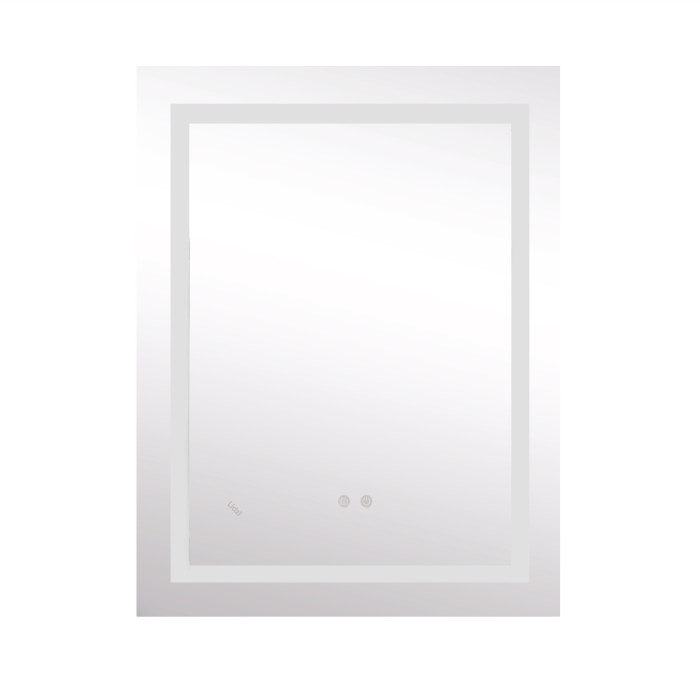 Зеркало настенное прямоугольное 800х600 LIDZ Kubis LED touch с антизапотевание, димер, регулятор яркости