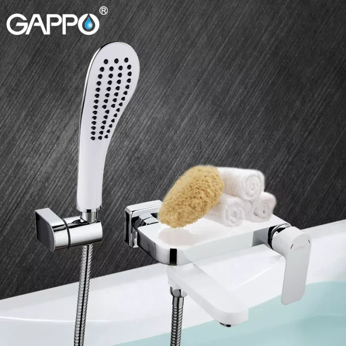 Змішувач для ванни GAPPO G3248, білий/хром