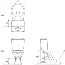 Унітаз Cersanit CERSANIA Simple On з сидінням Slim Soft Close K119-001