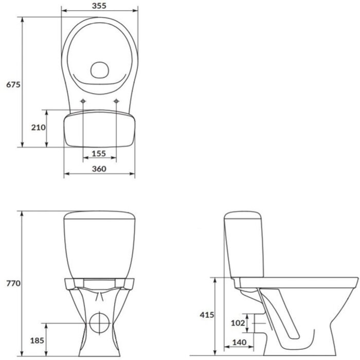 Унитаз Cersanit CERSANIA Simple On с сиденьем Slim Soft Close K119-001