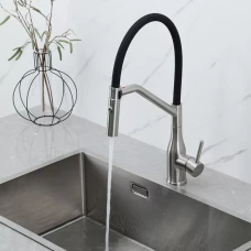 G4098-15 кухня одноваж. вис. вилив нерж. сталь гайка Ø35 (сатин) {8/1}