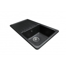 Мойка MiraGGIO VERSAL 462x758x201 прямоугольная black + сифон
