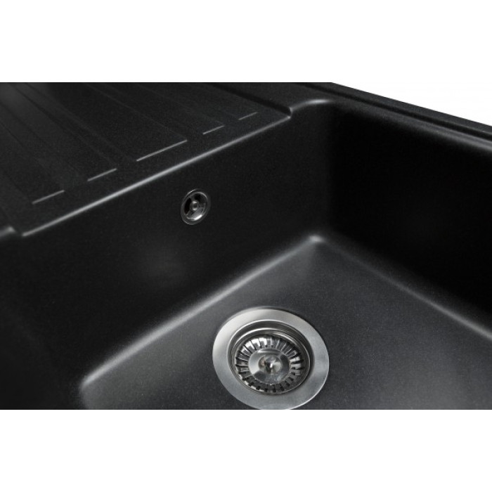 Мойка MIRAGGIO VERSAL 462x758x201 прямоугольная black + сифон