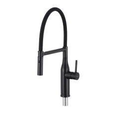 G4098-26 кухня одноваж. вис. вилив нерж. сталь гайка Ø35 (чорний) {8/1}