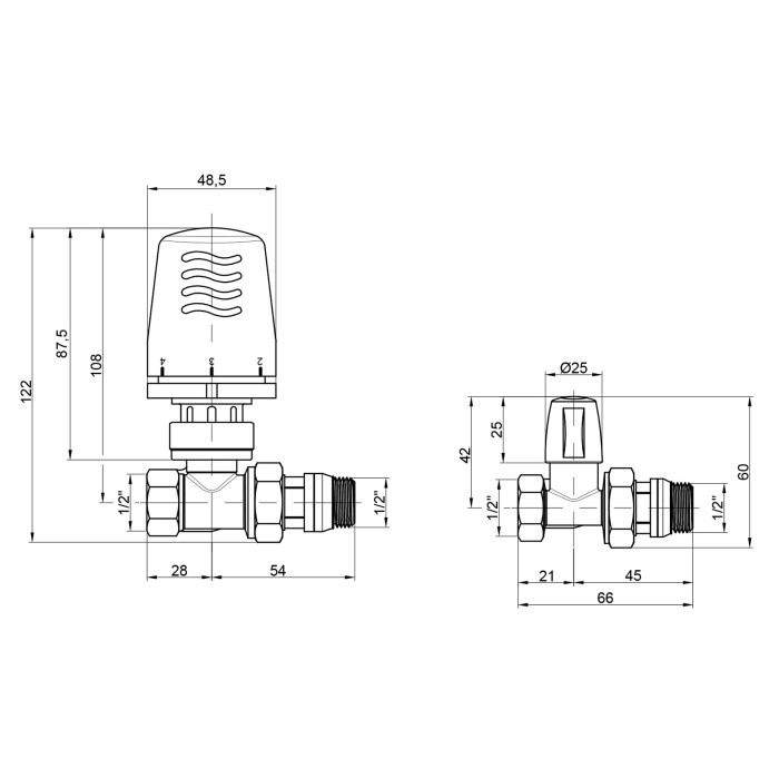 Термокомплект Icma 1/2" антипротечкою прямий  №KIT_1100+775-940+815-940