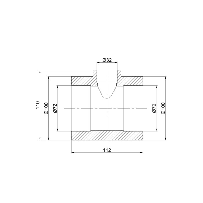 Тройник из полипропилена Thermo Alliance 75х32х75