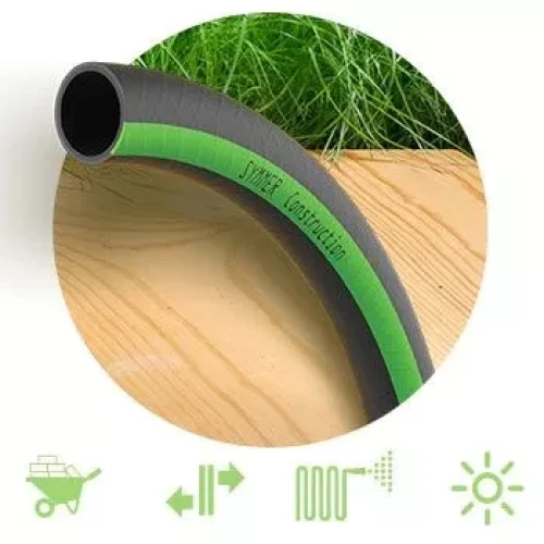 Шланг CONSTRUCTION Ø 3/4" 50м, 4х сл. (чорний із зеленою смугою) (кратно 50м) {50} (ціна за 1 метр)