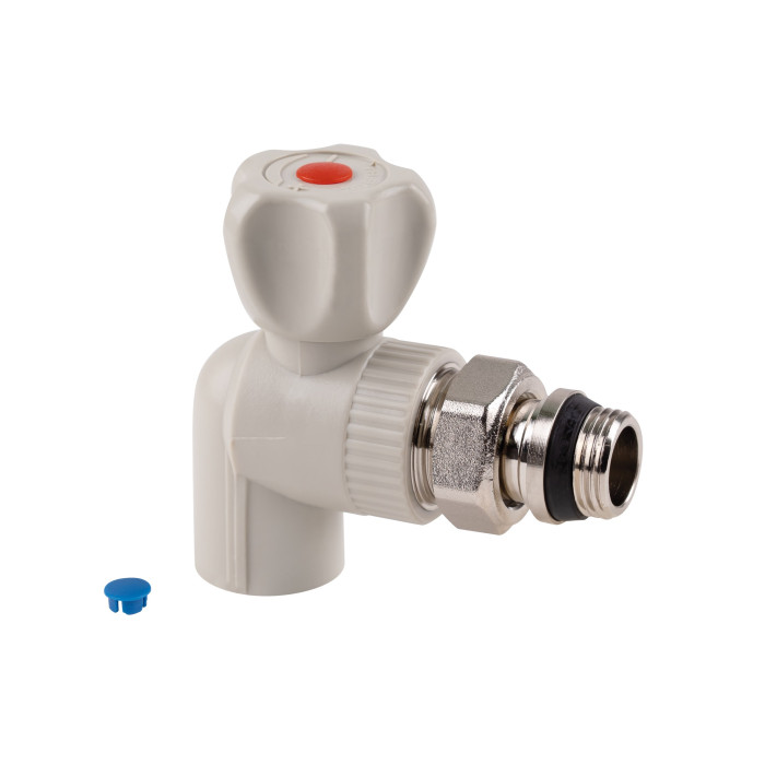 Кран шаровой Радиаторный  из полипропилена Thermo Alliance 20х1/2" угловой