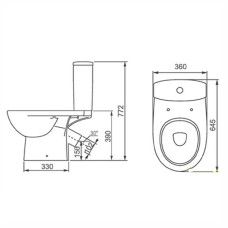 Унітаз  Kolo STATUS 2396050UA з сидінням з дюропласту