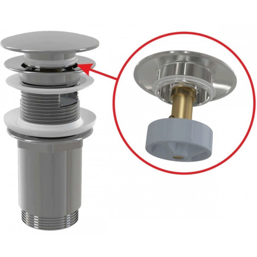 A392C донний клапан 1 1/4" з переливом Chrome Alca