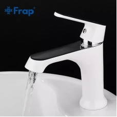 Змішувач для умивальника Frap F1031, білий/хром