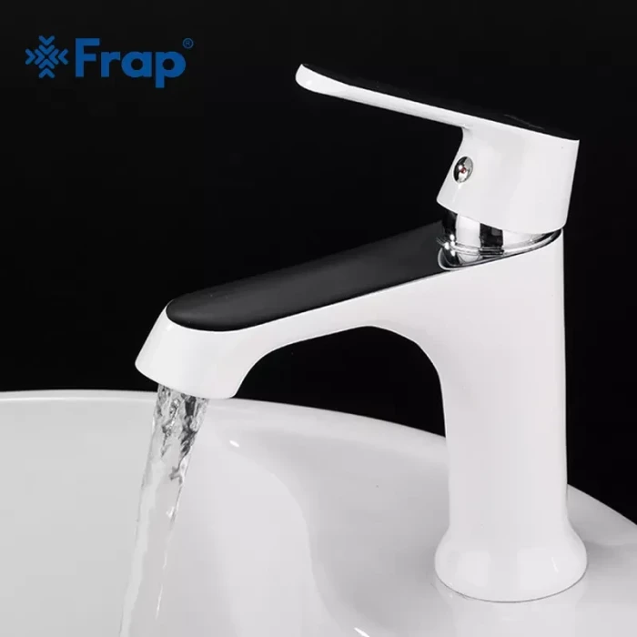 Змішувач для умивальника Frap F1031, білий/хром Змішувач для умивальника Frap F1031, білий/хром