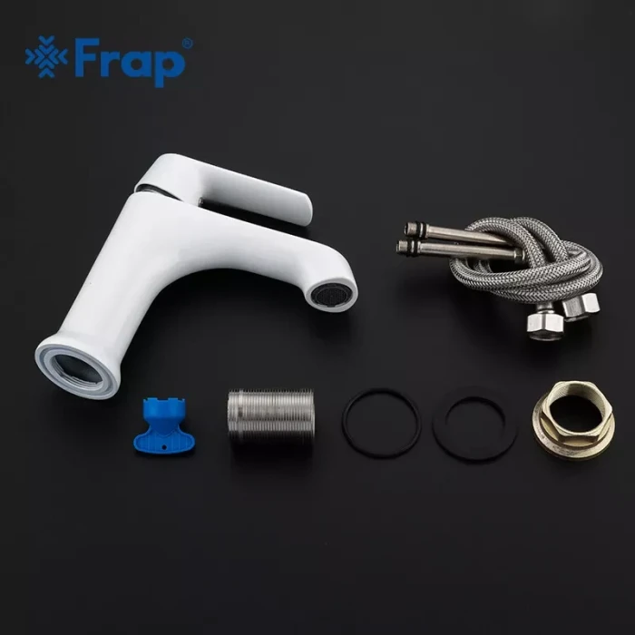 Змішувач для умивальника Frap F1031, білий/хром Змішувач для умивальника Frap F1031, білий/хром