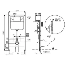 Инсталляция подвесного унитаза Koller Pool AQUA LINE KP-AL-H02