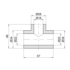 Тройник из полипропилена Thermo Alliance 25х20х25