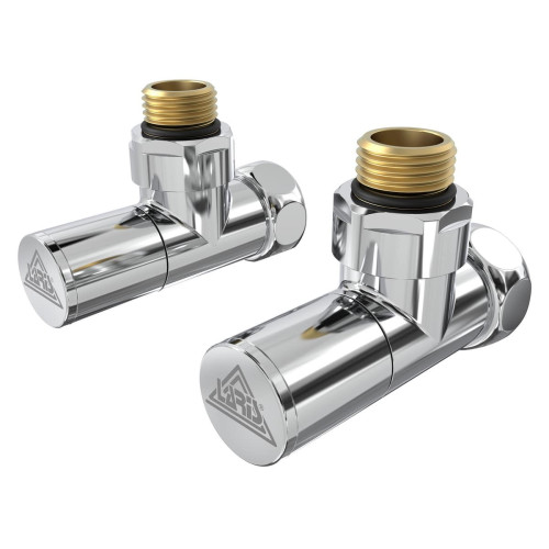 Кран для полотенцесушутеля угловой обычный хром 1/2х3/4 Luxon (комплект-2шт) (LX-8202)