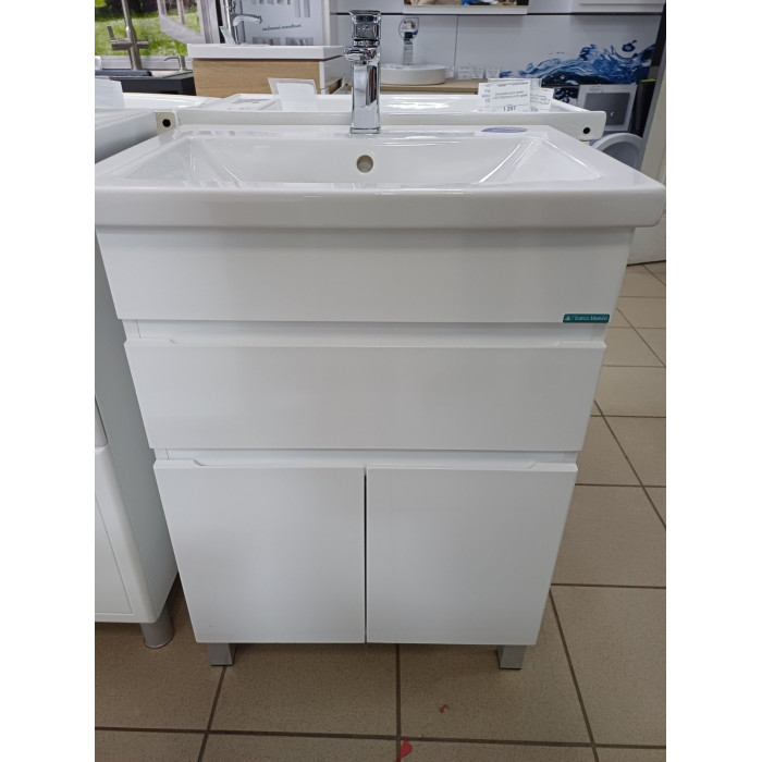 Тумба для умивальника 60-Como ОМЕГА Barco Blanco (1ящ,2дв)