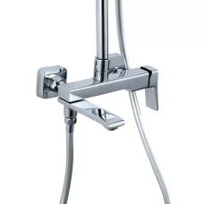 F2484  душ. система 3х функц. одноваж. поворот. вилив лат. корпус Ø35 (хром) {4}