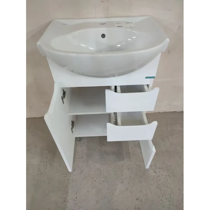 Тумба для умивальника 56-Solas АКВА Barco Blanco (1дв,3 ящика)