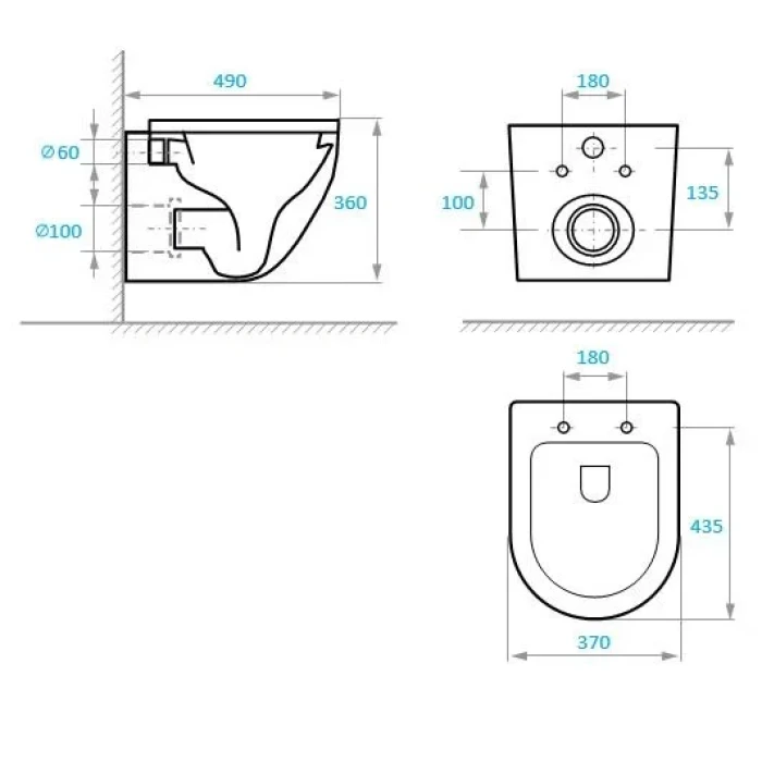 Инсталляция KOLLER POOL DUNE 1200SL с подвесным унитазом Round Rimless, дюропластовым сиденьем slim soft-clous и хромированной круглой кнопкой Air KP112-001+RN0490RQ3+KP230