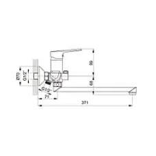 Смеситель для ванны д/г KOLLER POOL EDGE d-35, б/а, хром